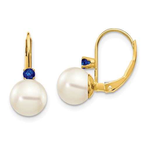 14k-7-7-5mm-white-round-fw-cultured-pearl-sapphire-leverback-earrings-SolomonJeweler-Wichita-KS-CustomJewelry