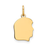 14k-plain-small-035-gauge-facing-right-engravable-girl-head-charm-SolomonJeweler-Wichita-KS-CustomJewelry
