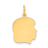 14k-plain-medium-009-gauge-facing-right-engravable-girl-head-charm-SolomonJeweler-Wichita-KS-CustomJewelry