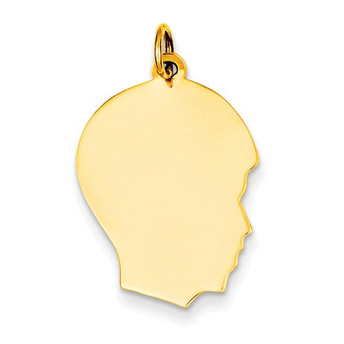 14k-plain-medium-018-gauge-facing-right-engravable-boy-head-charm-SolomonJeweler-Wichita-KS-CustomJewelry