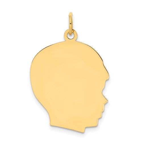 14k-plain-large-013-gauge-facing-right-engravable-boy-head-charm-SolomonJeweler-Wichita-KS-CustomJewelry