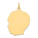 14k-plain-large-011-gauge-facing-left-engravable-boy-head-charm-SolomonJeweler-Wichita-KS-CustomJewelry