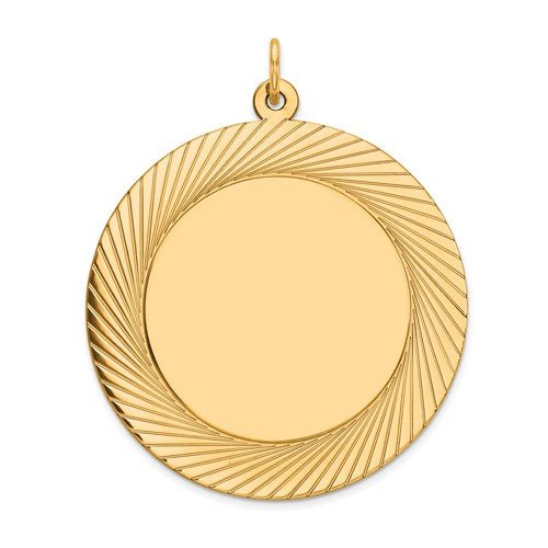 14k-etched-design-035-gauge-circular-engravable-disc-charm-SolomonJeweler-Wichita-KS-CustomJewelry