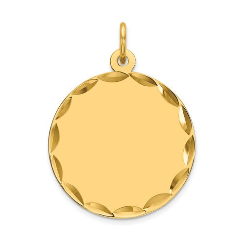 14k-etched-035-gauge-engravable-round-disc-charm-SolomonJeweler-Wichita-KS-CustomJewelry