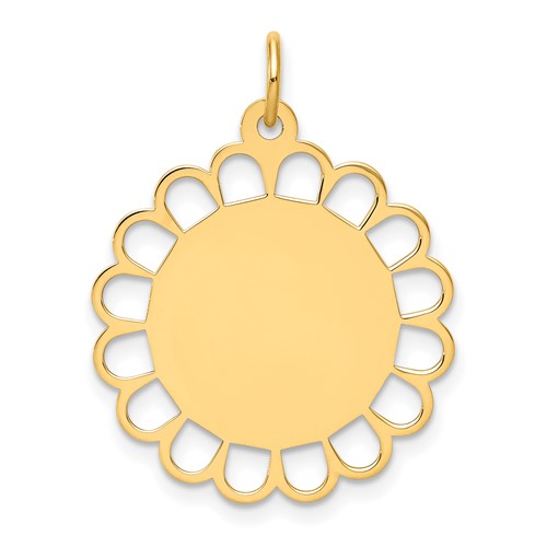 14k-plain-011-gauge-engravable-flower-disc-charm-SolomonJeweler-Wichita-KS-CustomJewelry