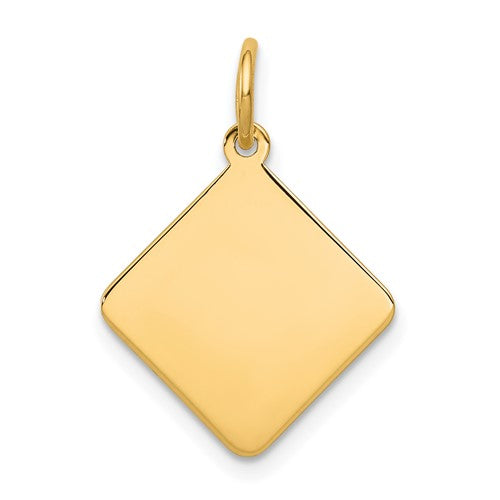 14k-plain-018-gauge-diamond-shaped-engravable-disc-charm-SolomonJeweler-Wichita-KS-CustomJewelry
