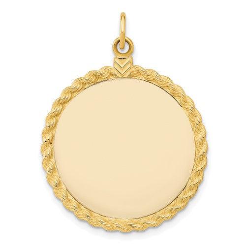 14k-plain-013-gauge-circular-engravable-disc-with-rope-charm-SolomonJeweler-Wichita-KS-CustomJewelry