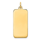 14k gold engravable rectangular disc charm, .027 gauge, ideal for necklaces or bracelets, by Solomon Jewelers.