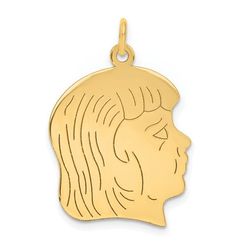 14k-018-depth-engravable-girl-head-charm-SolomonJeweler-Wichita-KS-CustomJewelry