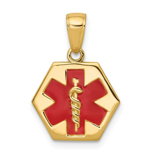 14k-enameled-textured-back-medical-disk-pendant-SolomonJeweler-Wichita-KS-CustomJewelry