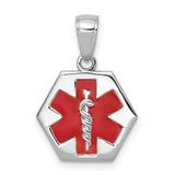 14k-white-gold-textured-back-enameled-medical-disk-pendant-SolomonJeweler-Wichita-KS-CustomJewelry