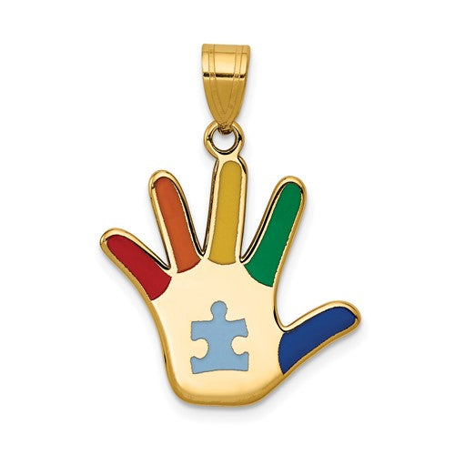 14k-enameled-autism-w-puzzle-piece-handprint-pendant-SolomonJeweler-Wichita-KS-CustomJewelry