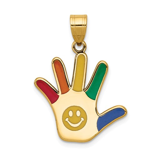14k-enameled-autism-w-smiley-face-handprint-pendant-SolomonJeweler-Wichita-KS-CustomJewelry