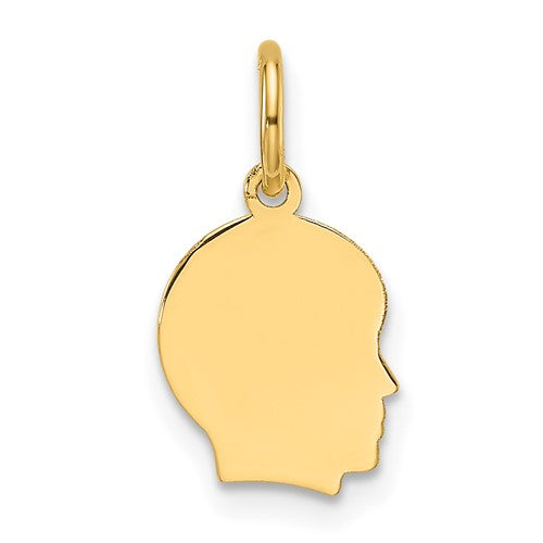 14k-plain-small-009-gauge-facing-right-engravable-boy-head-charm-SolomonJeweler-Wichita-KS-CustomJewelry