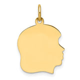 14k-plain-medium-011-gauge-facing-right-engravable-girl-head-charm-SolomonJeweler-Wichita-KS-CustomJewelry