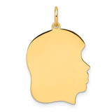 14k-plain-medium-035-gauge-facing-right-engravable-girl-head-charm-SolomonJeweler-Wichita-KS-CustomJewelry