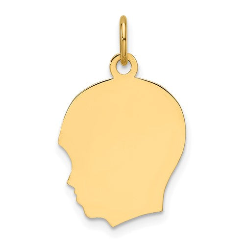14k-plain-medium-035-gauge-facing-left-engravable-boy-head-charm-SolomonJeweler-Wichita-KS-CustomJewelry