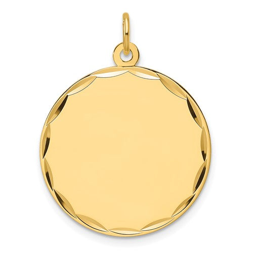 14k-etched-013-gauge-engravable-round-disc-charm-SolomonJeweler-Wichita-KS-CustomJewelry