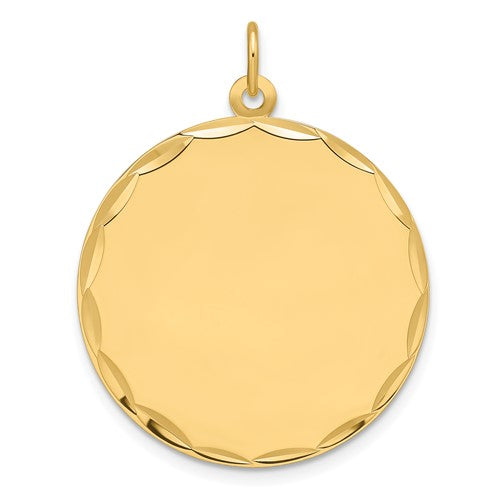 14k-etched-018-gauge-engravable-round-disc-charm-SolomonJeweler-Wichita-KS-CustomJewelry