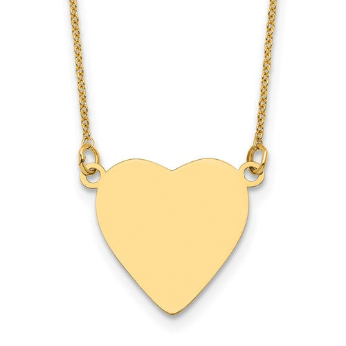 14k-plain-013-gauge-heart-engravable-disc-18in-necklace-SolomonJeweler-Wichita-KS-CustomJewelry