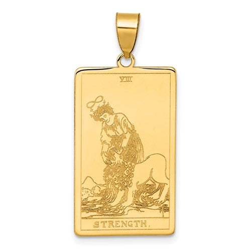 14ky-strength-tarot-card-pendant-SolomonJeweler-Wichita-KS-CustomJewelry