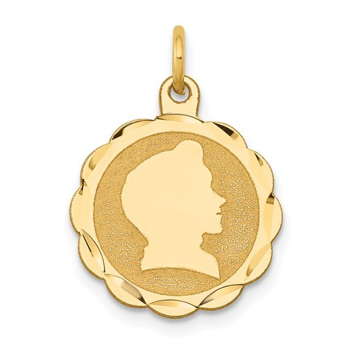 14k-boy-head-on-009-gauge-engravable-scalloped-disc-charm-SolomonJeweler-Wichita-KS-CustomJewelry