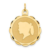 14k-girl-head-on-013-gauge-engravable-scalloped-disc-charm-SolomonJeweler-Wichita-KS-CustomJewelry