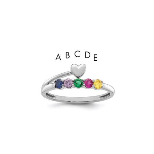 14k-white-gold-heart-with-5-birthstone-mothers-ring-mounting-SolomonJeweler-Wichita-KS-CustomJewelry