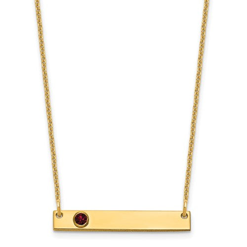 10ky-1-birthstone-w-14k-bezel-small-bar-necklace-SolomonJeweler-Wichita-KS-CustomJewelry