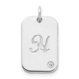 10k-white-gold-initial-dog-tag-with-diamond-charm-SolomonJeweler-Wichita-KS-CustomJewelry