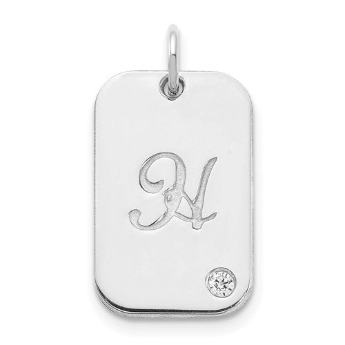 10k-white-gold-initial-dog-tag-with-diamond-charm-SolomonJeweler-Wichita-KS-CustomJewelry