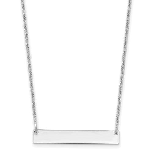 14k-white-gold-small-polished-blank-bar-necklace-SolomonJeweler-Wichita-KS-CustomJewelry