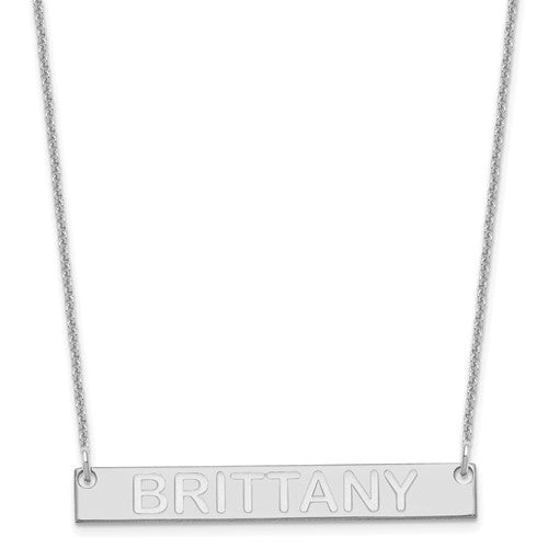 14k-white-gold-medium-capitalized-arial-rounded-bar-necklace-SolomonJeweler-Wichita-KS-CustomJewelry