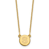14ky-tiny-circle-block-letter-s-initial-necklace-SolomonJeweler-Wichita-KS-CustomJewelry