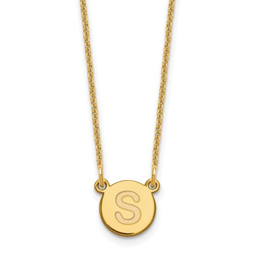 14ky-tiny-circle-block-letter-s-initial-necklace-SolomonJeweler-Wichita-KS-CustomJewelry
