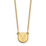 14ky-tiny-circle-block-letter-v-initial-necklace-SolomonJeweler-Wichita-KS-CustomJewelry