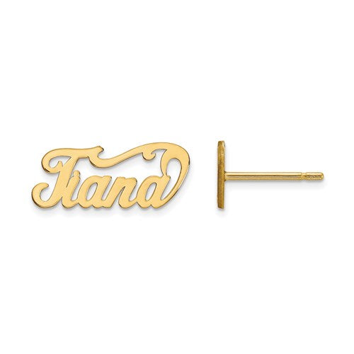 10k-yellow-gold-name-plate-post-earrings-SolomonJeweler-Wichita-KS-CustomJewelry