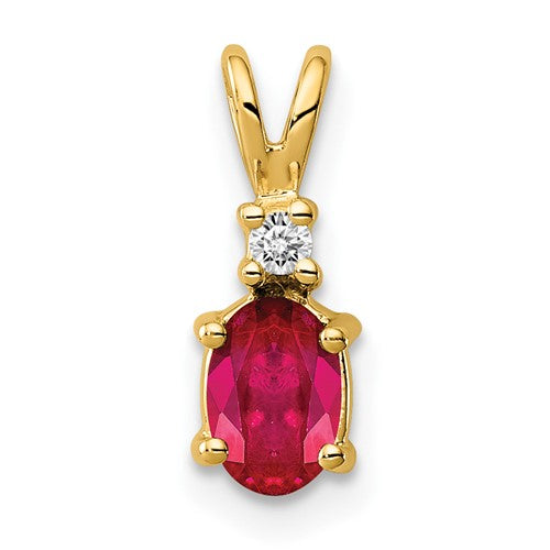 14k-6x4mm-oval-ruby-aa-diamond-pendant-SolomonJeweler-Wichita-KS-CustomJewelry