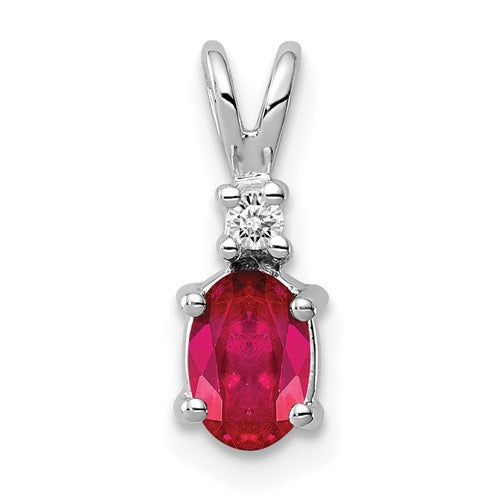 14k-white-gold-6x4mm-oval-ruby-aa-diamond-pendant-SolomonJeweler-Wichita-KS-CustomJewelry