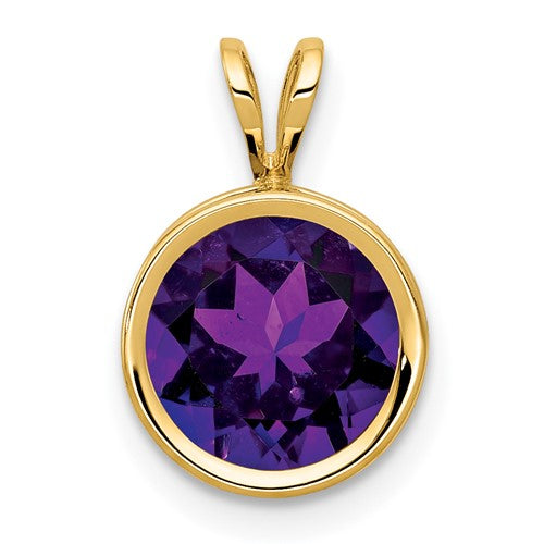 14k-8mm-amethyst-bezel-pendant-SolomonJeweler-Wichita-KS-CustomJewelry