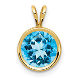14k-8mm-blue-topaz-bezel-pendant-SolomonJeweler-Wichita-KS-CustomJewelry