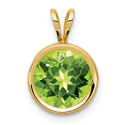 14k-8mm-peridot-bezel-pendant-SolomonJeweler-Wichita-KS-CustomJewelry
