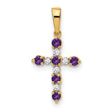 14k-amethyst-and-diamond-cross-pendant-SolomonJeweler-Wichita-KS-CustomJewelry