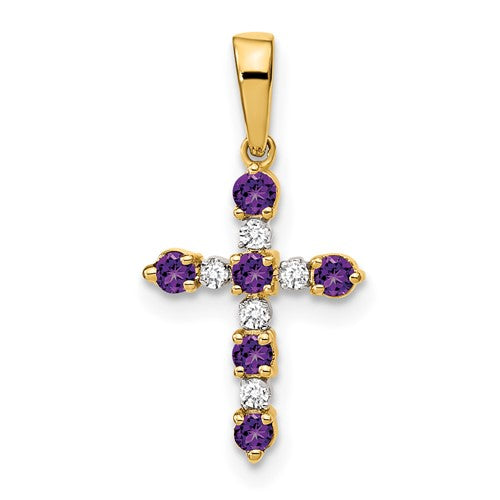 14k-amethyst-and-diamond-cross-pendant-SolomonJeweler-Wichita-KS-CustomJewelry
