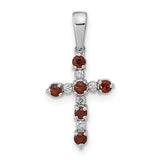 14k-white-gold-garnet-and-diamond-cross-pendant-SolomonJeweler-Wichita-KS-CustomJewelry