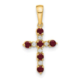 14k-lab-created-ruby-and-diamond-cross-pendant-SolomonJeweler-Wichita-KS-CustomJewelry