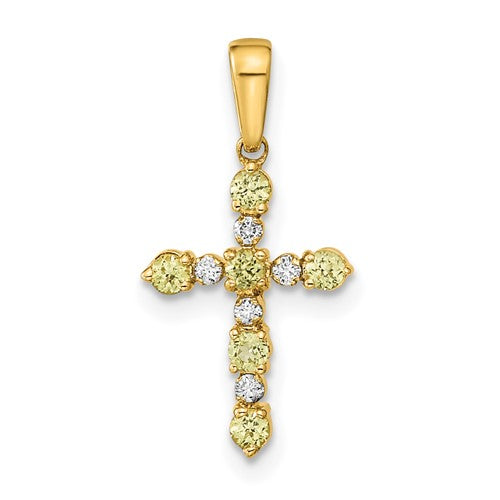 14k-peridot-and-diamond-cross-pendant-SolomonJeweler-Wichita-KS-CustomJewelry