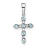 14k-white-gold-aquamarine-and-diamond-cross-pendant-SolomonJeweler-Wichita-KS-CustomJewelry