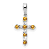 14k-white-gold-citrine-and-diamond-cross-pendant-SolomonJeweler-Wichita-KS-CustomJewelry