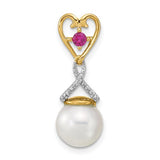 14k-diamond-8-9mm-round-fwc-pearl-lab-cr-ruby-chain-slide-SolomonJeweler-Wichita-KS-CustomJewelry